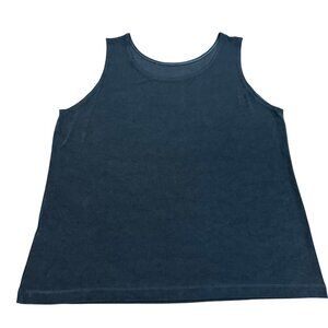 Chico's Travelers Tank Size 3 XL Black Round Neck Shirt Top Slinky Acetate